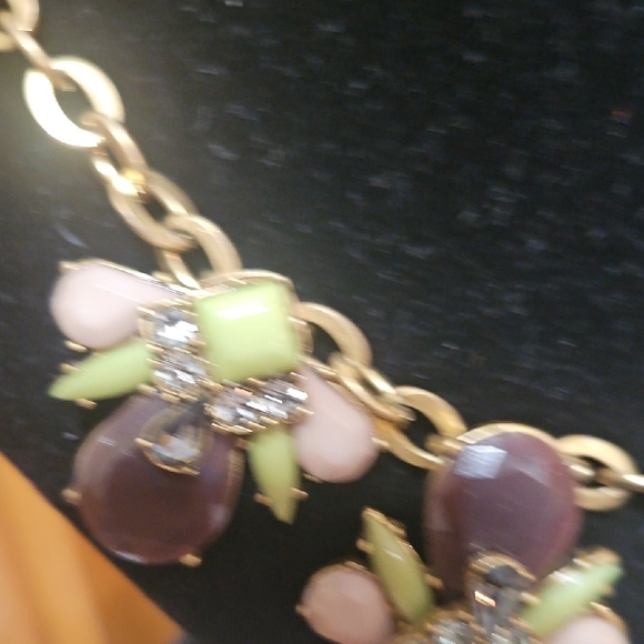 J. Crew Pastel and Gold Floral Necklace - Picture 3 of 8